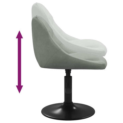 Swivel Dining Chairs 2 pcs Light Grey Velvet