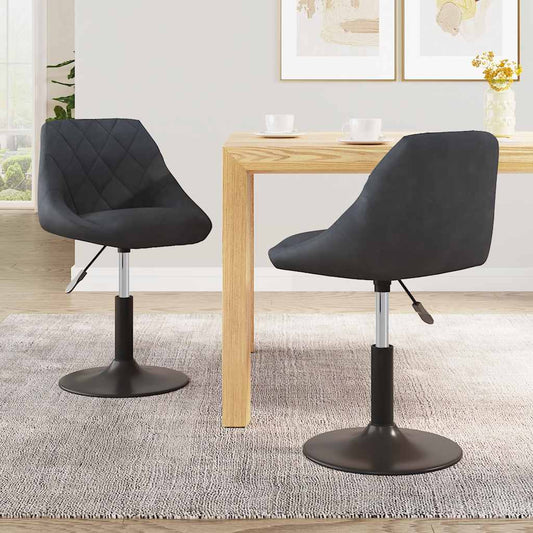 Swivel Dining Chairs 2 pcs Dark Grey Velvet