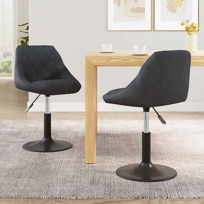 Swivel Dining Chairs 2 pcs Dark Grey Velvet