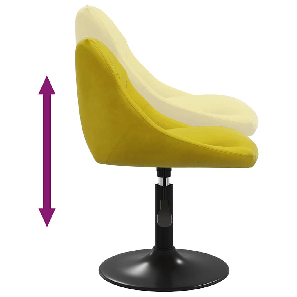 Swivel Dining Chairs 2 pcs Mustard Yellow Velvet