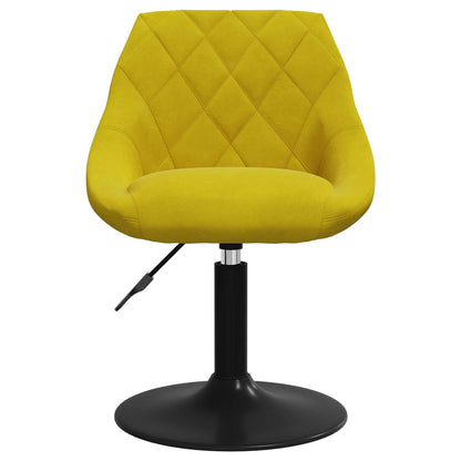 Swivel Dining Chairs 2 pcs Mustard Yellow Velvet