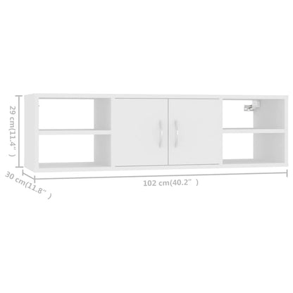 806256 vidaXL Wall Shelf White 102x30x29 cm Engineered Wood