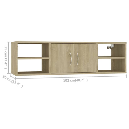 806259 vidaXL Wall Shelf Sonoma Oak 102x30x29 cm Engineered Wood