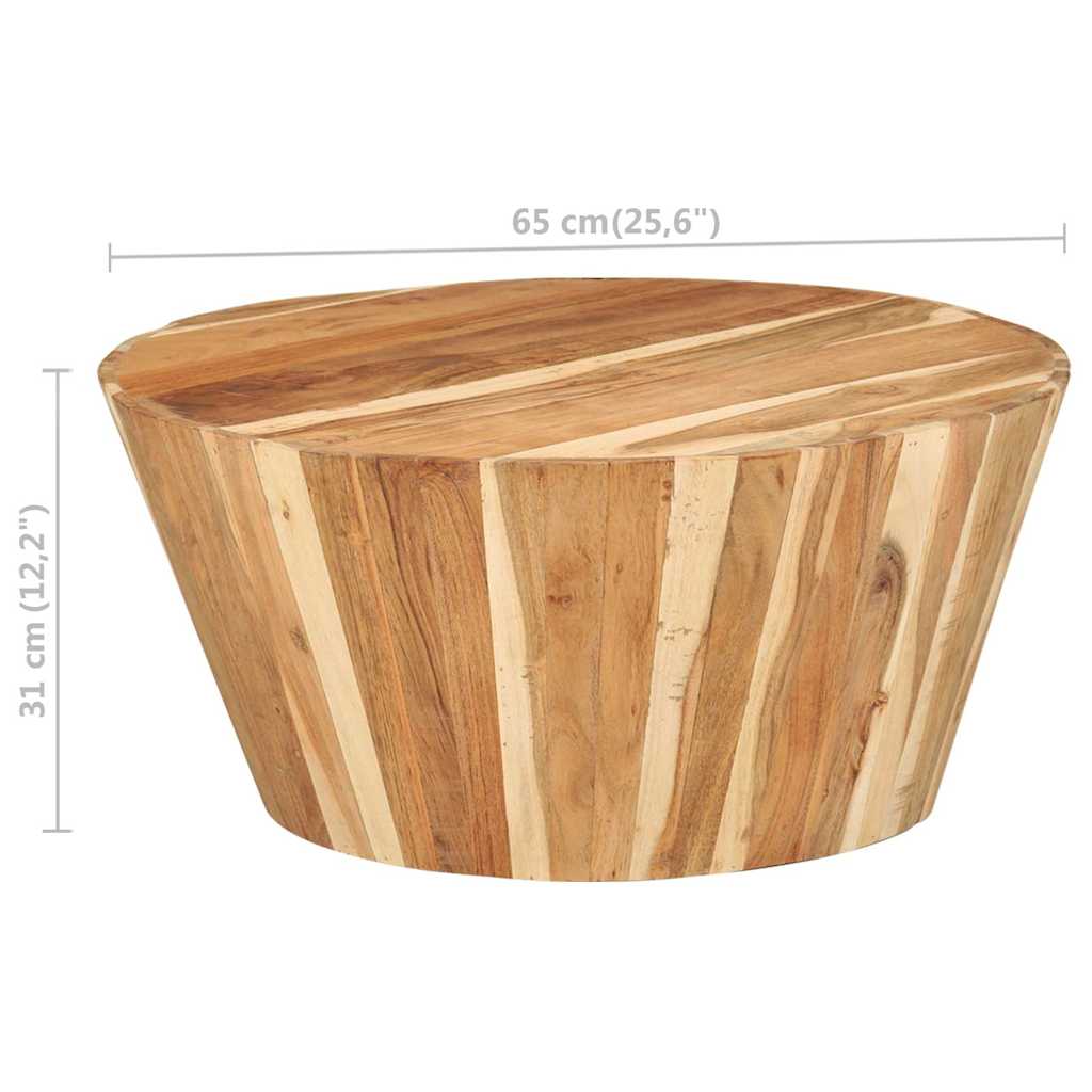 328302 vidaXL Coffee Table Ø65x31 cm Solid Acacia Wood
