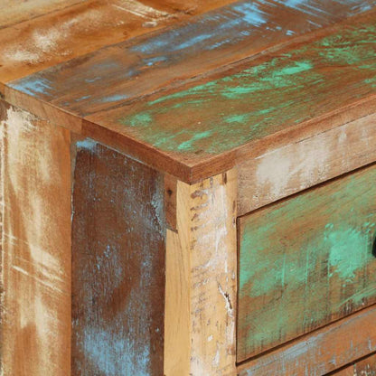328316 vidaXL Bedside Cabinet with Wheels 40x30x57 cm Solid Reclaimed Wood