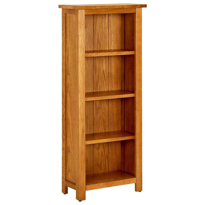 331740 vidaXL 4-Tier Bookcase 45x22x110 cm Solid Oak Wood