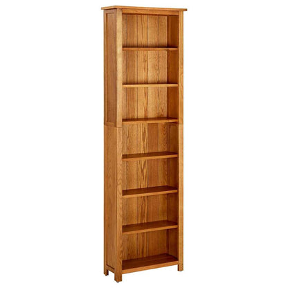 331743 vidaXL 7-Tier Bookcase 60x22x200 cm Solid Oak Wood