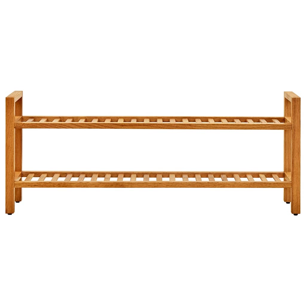 331748 vidaXL Shoe Rack with 2 Shelves 100x27x40 cm Solid Oak Wood