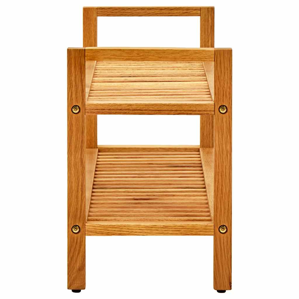331748 vidaXL Shoe Rack with 2 Shelves 100x27x40 cm Solid Oak Wood