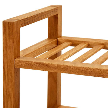 331748 vidaXL Shoe Rack with 2 Shelves 100x27x40 cm Solid Oak Wood