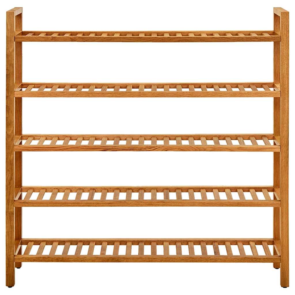 331751 vidaXL Shoe Rack with 5 Shelves 100x27x100 cm Solid Oak Wood