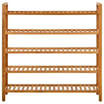 331751 vidaXL Shoe Rack with 5 Shelves 100x27x100 cm Solid Oak Wood