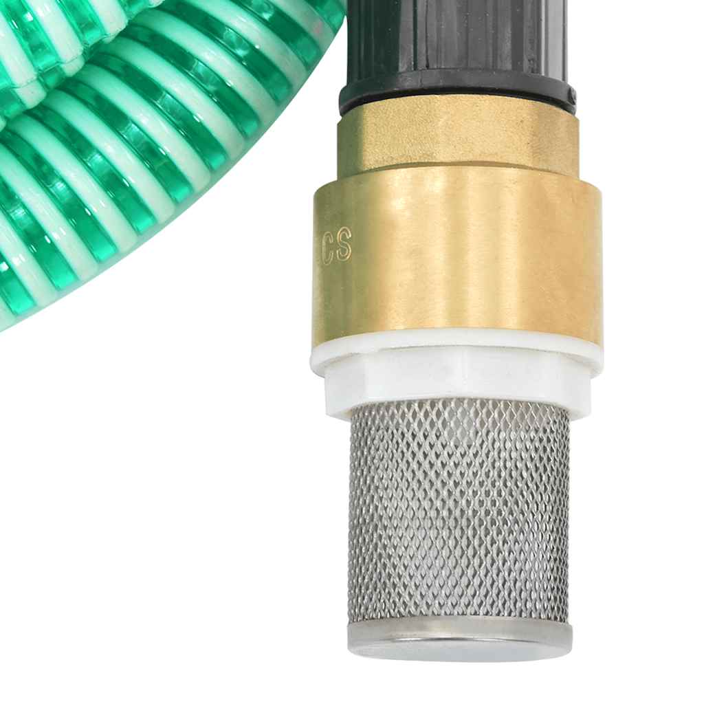 Suction Hose with Brass Connectors Green 1.1" 3 m PVC