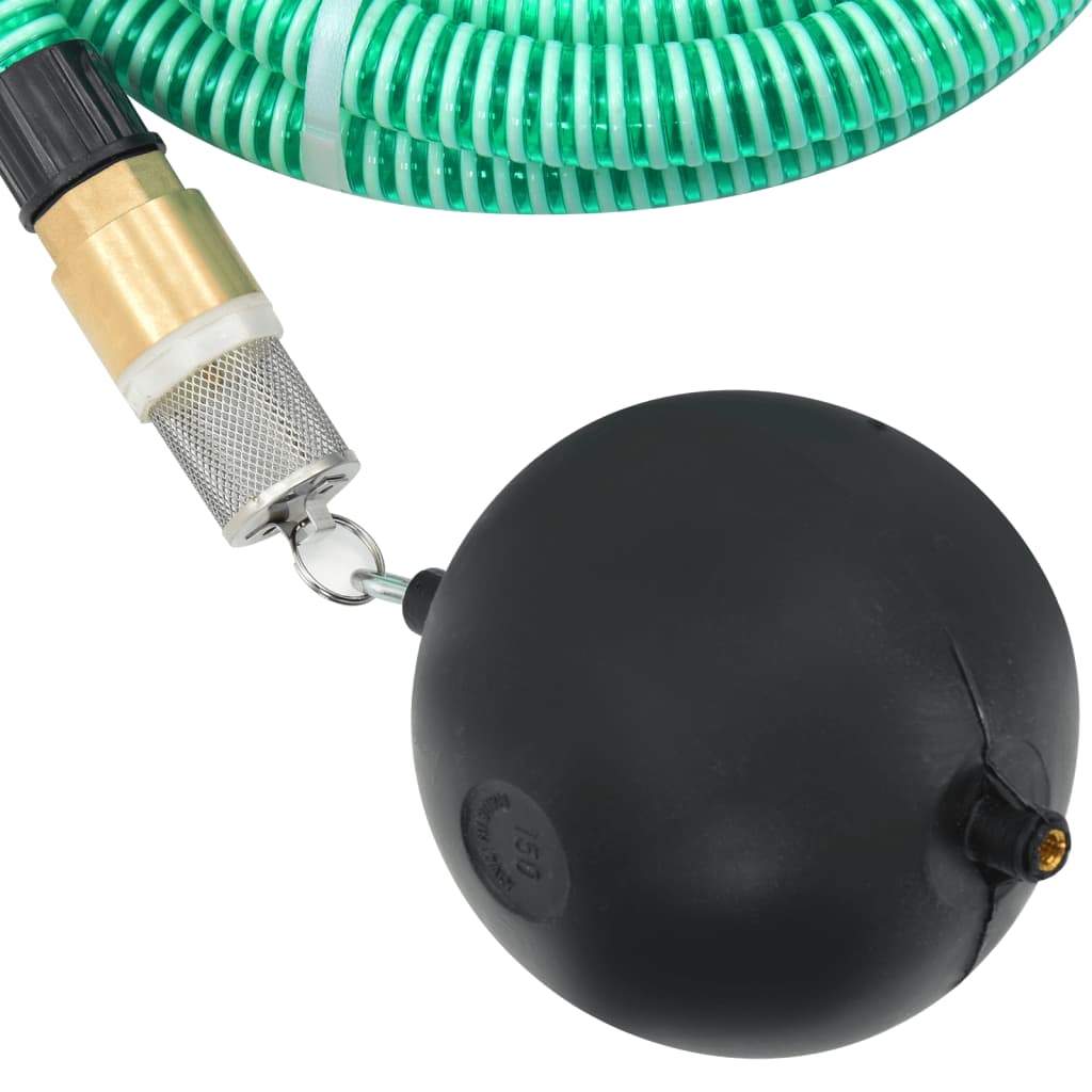 Suction Hose with Brass Connectors Green 1.1" 3 m PVC