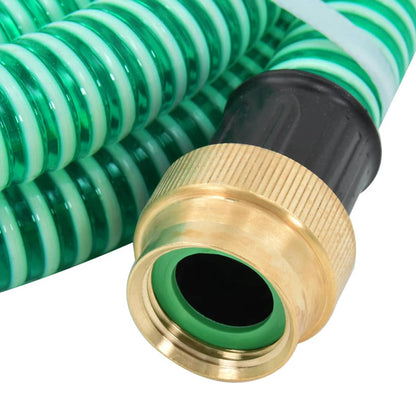 Suction Hose with Brass Connectors Green 1.1" 15 m PVC