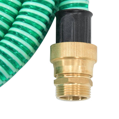 Suction Hose with Brass Connectors Green 1.1" 15 m PVC