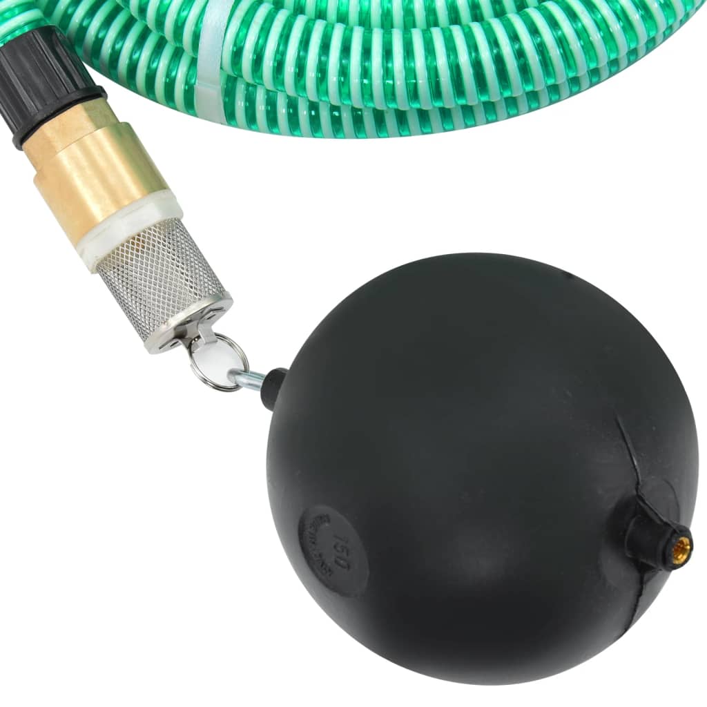 Suction Hose with Brass Connectors Green 1.1" 15 m PVC