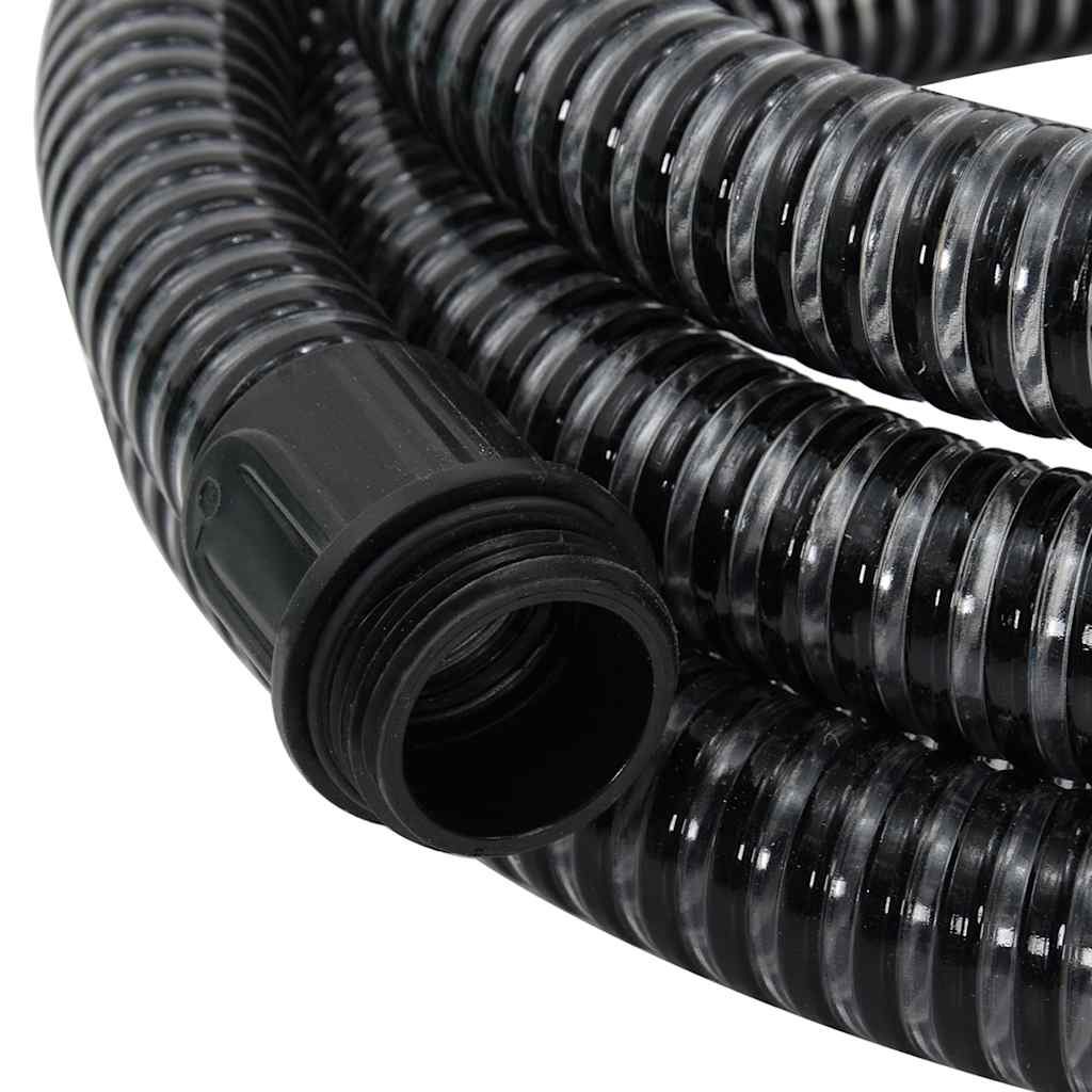 Suction Hose with Brass Connectors Black 1.1" 5 m PVC