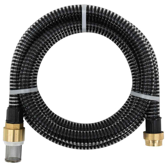 Suction Hose | Black | PVC, Brass | 1.1 inch diameter, 7 meters long