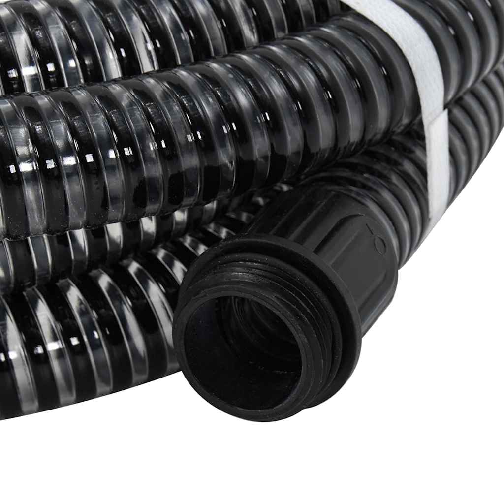 Suction Hose with Brass Connectors Black 1.1" 10 m PVC
