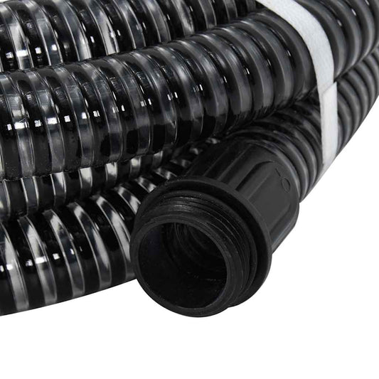 Suction Hose with Brass Connectors Black 1.1" 10 m PVC