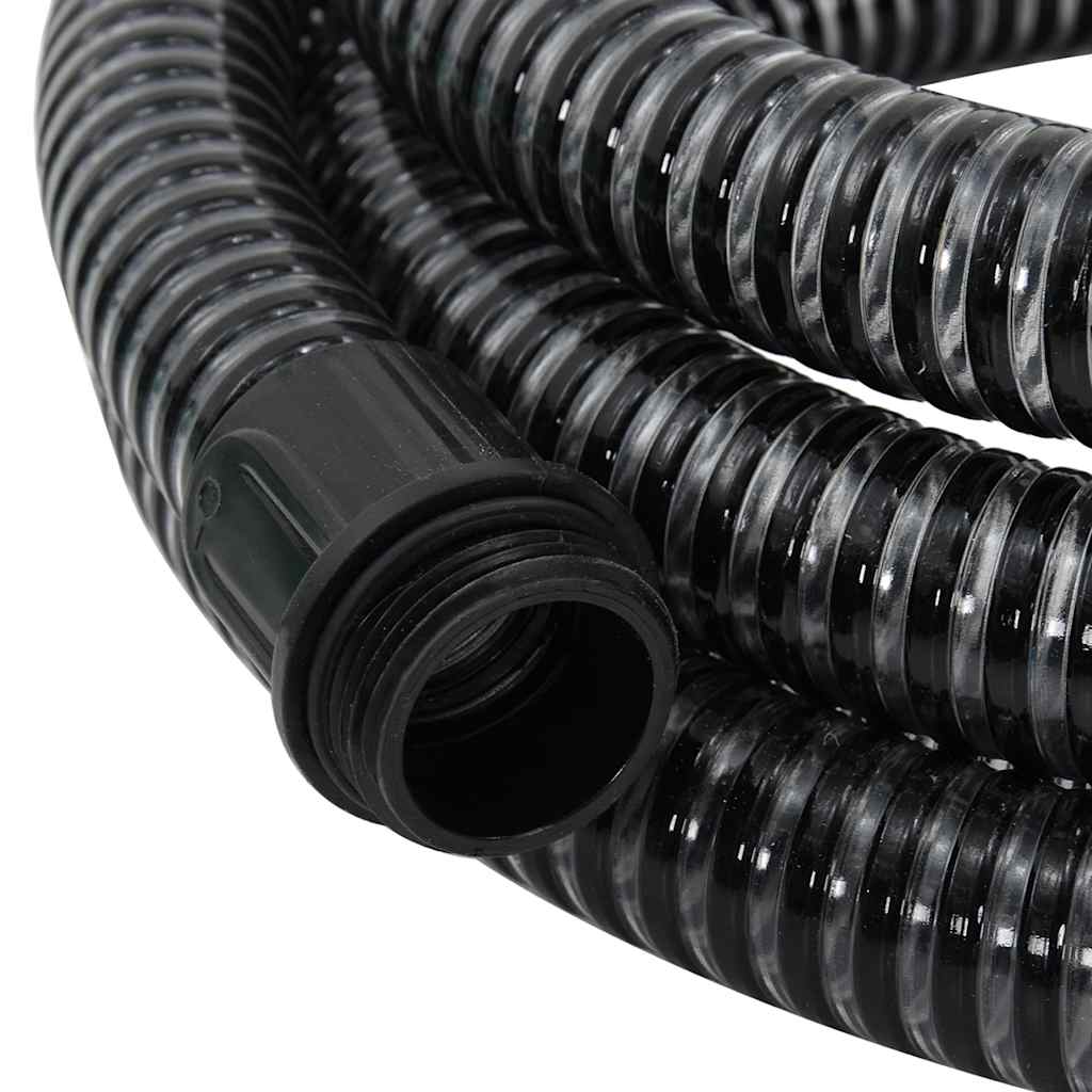 Suction Hose with Brass Connectors Black 1.1" 15 m PVC