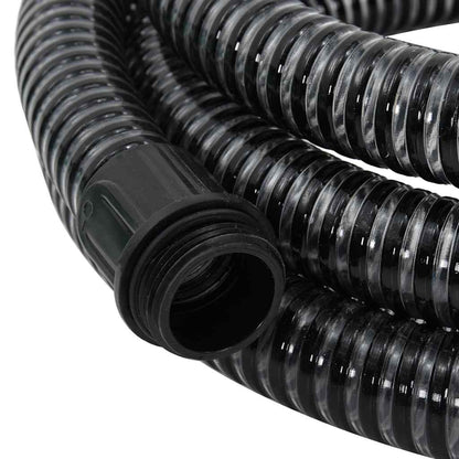 Suction Hose with Brass Connectors Black 1.1" 15 m PVC