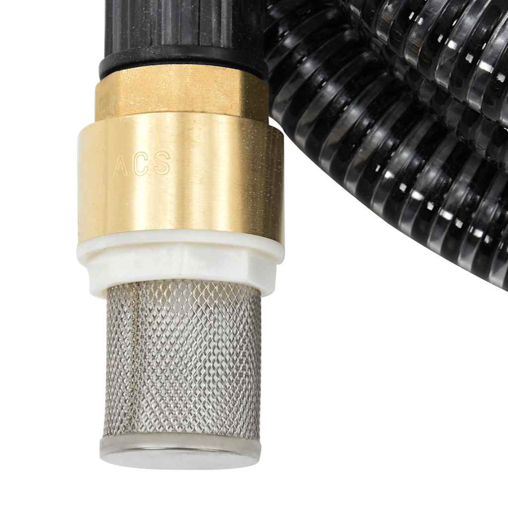 Suction Hose | Black | PVC, Brass | 25 m Length | Durable | Suction Hose