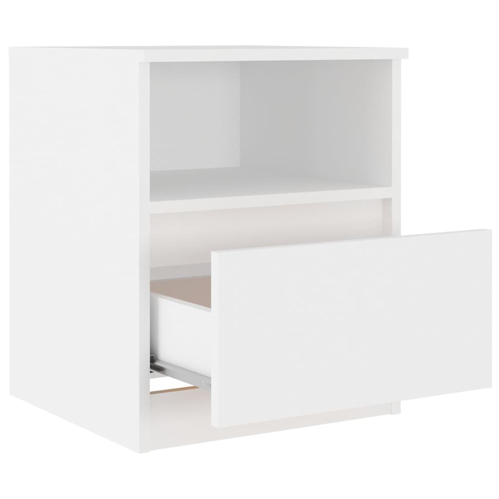 Bed Cabinet | Set of 2 | White | Engineered wood | Medium | Bed Cabinet