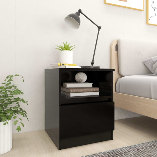 806160 vidaXL Bed Cabinets 2 pcs Black 40x40x50 cm Engineered Wood