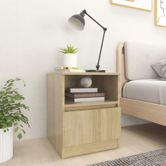 806163 vidaXL Bed Cabinet Sonoma Oak 40x40x50 cm Engineered Wood