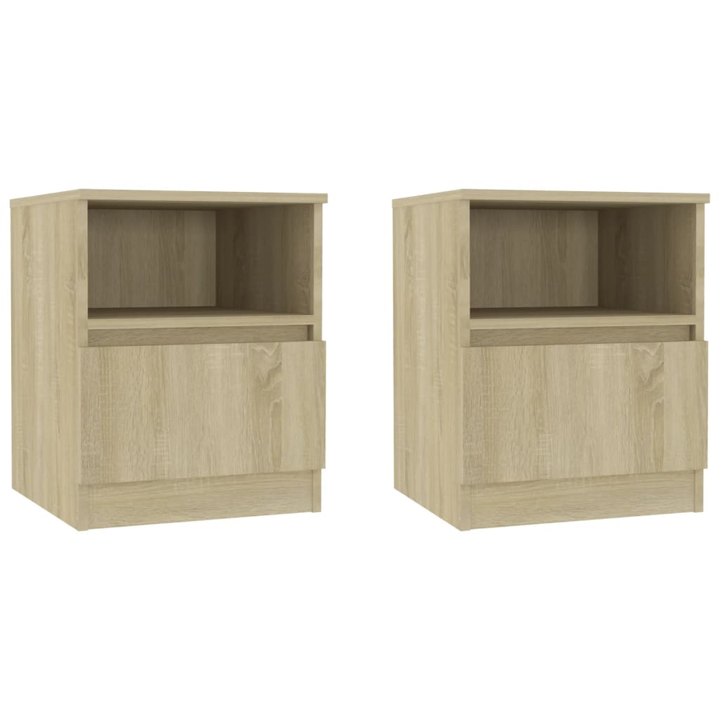 Bed Cabinet | Set of 2 | Sonoma oak | Engineered wood | Medium