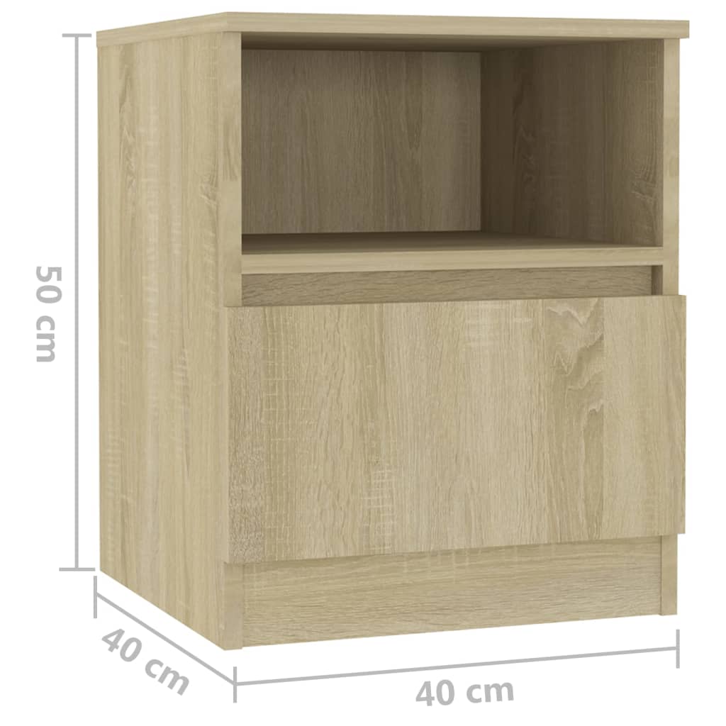 Bed Cabinet | Set of 2 | Sonoma oak | Engineered wood | Medium