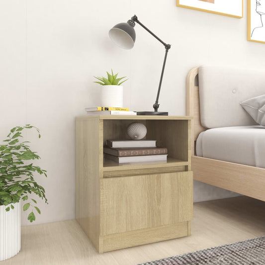 Bed Cabinet | Set of 2 | Sonoma oak | Engineered wood | Medium