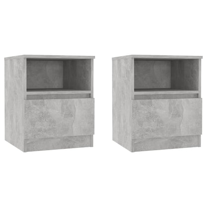 Bed Cabinet | Set of 2 | Concrete grey | Engineered wood | Bed Cabinet