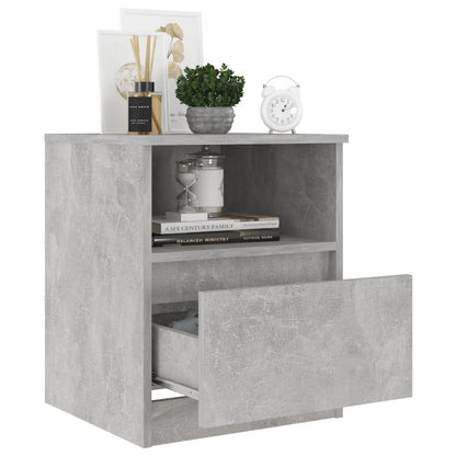 Bed Cabinet | Set of 2 | Concrete grey | Engineered wood | Bed Cabinet