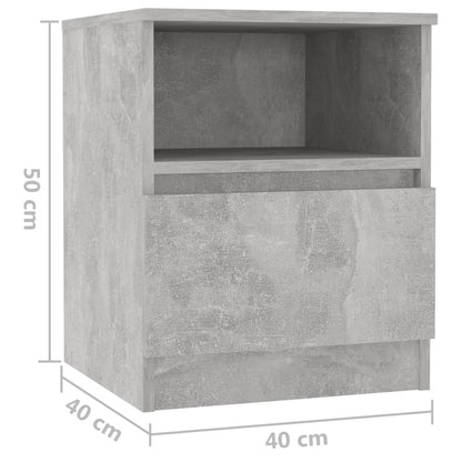 Bed Cabinet | Set of 2 | Concrete grey | Engineered wood | Bed Cabinet