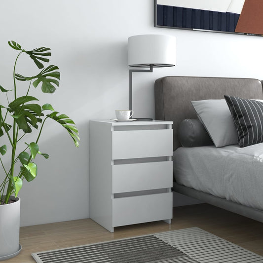 806211 vidaXL Bed Cabinet White 40x35x62,5 cm Engineered Wood