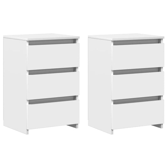 806212 vidaXL Bed Cabinets 2 pcs White 40x35x62,5 cm Engineered Wood