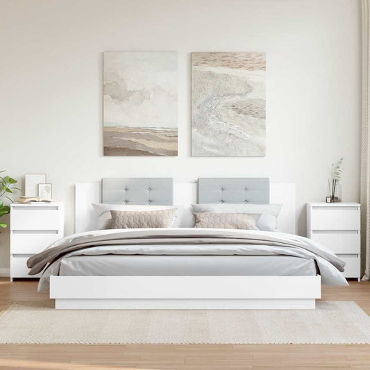 806212 vidaXL Bed Cabinets 2 pcs White 40x35x62,5 cm Engineered Wood