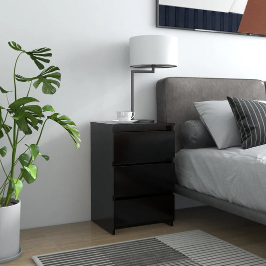 806213 vidaXL Bed Cabinet Black 40x35x62,5 cm Engineered Wood