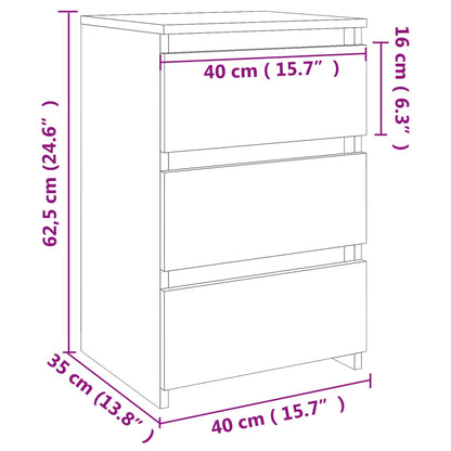 Bed Cabinet Sonoma Oak 40x35x62.5 cm Engineered Wood