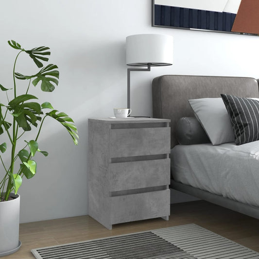 806219 vidaXL Bed Cabinet Concrete Grey 40x35x62,5 cm Engineered Wood
