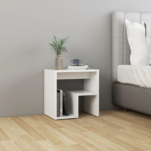 806328 vidaXL Bed Cabinet White 40x30x40 cm Engineered Wood