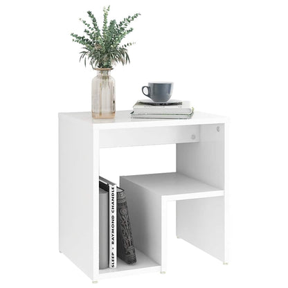 Bed Cabinets 2 pcs White 40x30x40 cm Engineered Wood
