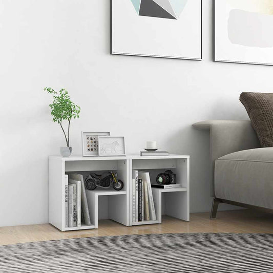 806329 vidaXL Bed Cabinets 2 pcs White 40x30x40 cm Engineered Wood