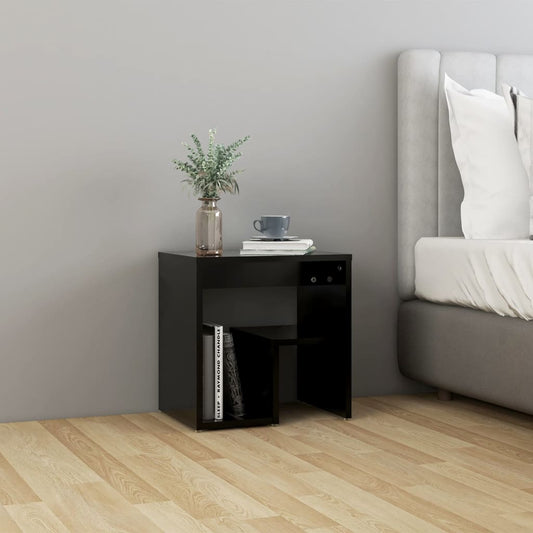 806330 vidaXL Bed Cabinet Black 40x30x40 cm Engineered Wood