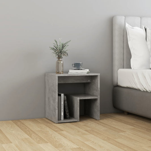 806336 vidaXL Bed Cabinet Concrete Grey 40x30x40 cm Engineered Wood