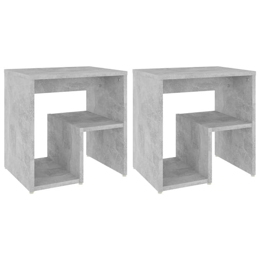 806337 vidaXL Bed Cabinets 2 pcs Concrete Grey 40x30x40 cm Engineered Wood