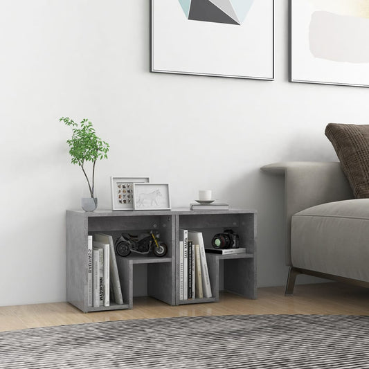 806337 vidaXL Bed Cabinets 2 pcs Concrete Grey 40x30x40 cm Engineered Wood
